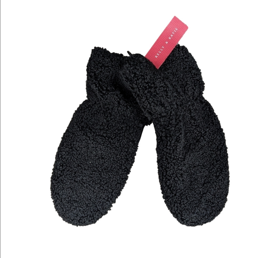 Kelly & Katie Sherpa Mittens Black